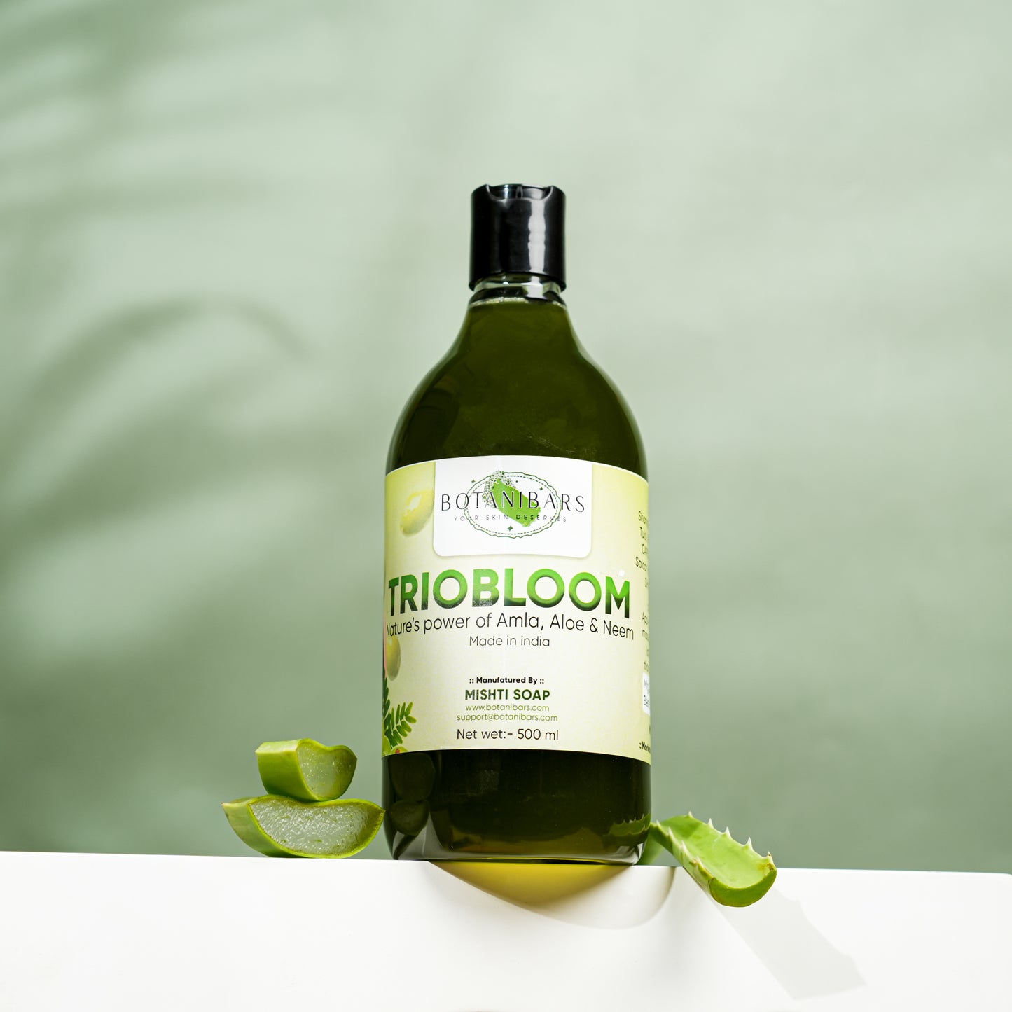 Triobloom Herbal Shampoo – Amla, Aritha & Aloe Vera for Strong, Shiny Hair