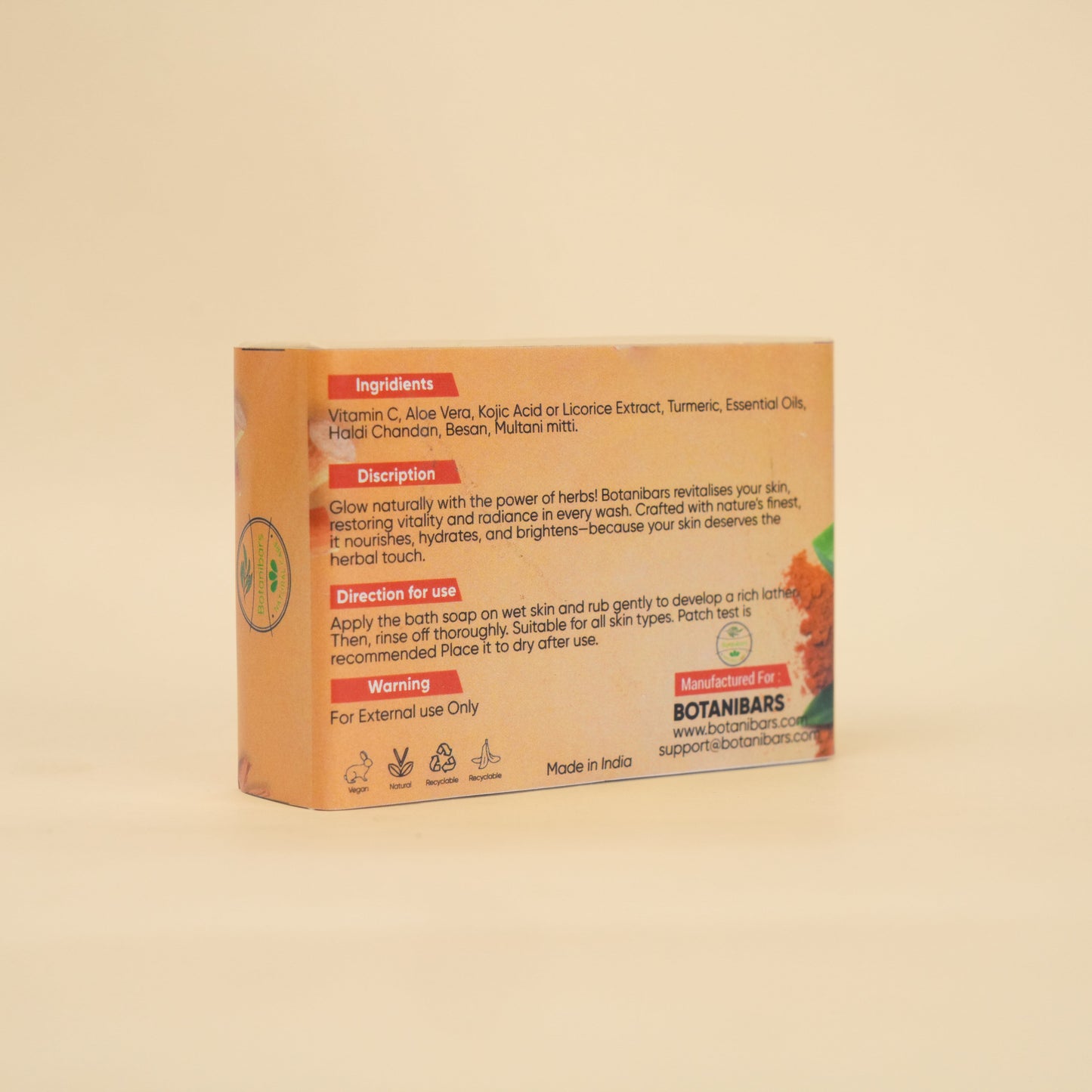 Haldi Chandan, Multani Mitti, Aloe Vera & Besan Organic Soap – The Ultimate Face Glow Solution